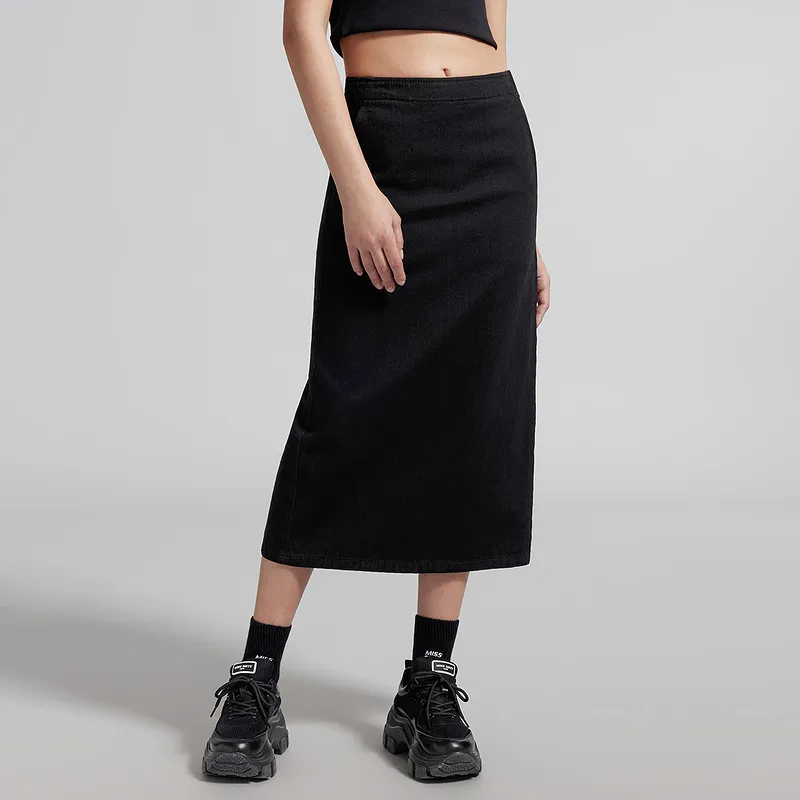 Miss Sixty Denim Long Skirts Women's Black-2