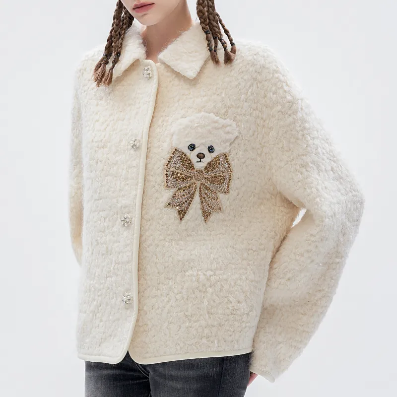TCH Cropped Coats Women's Beige-5