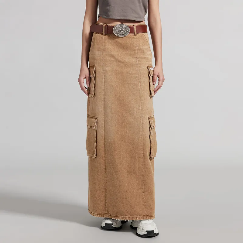 Miss Sixty Denim Long Skirts Women's Khaki-2