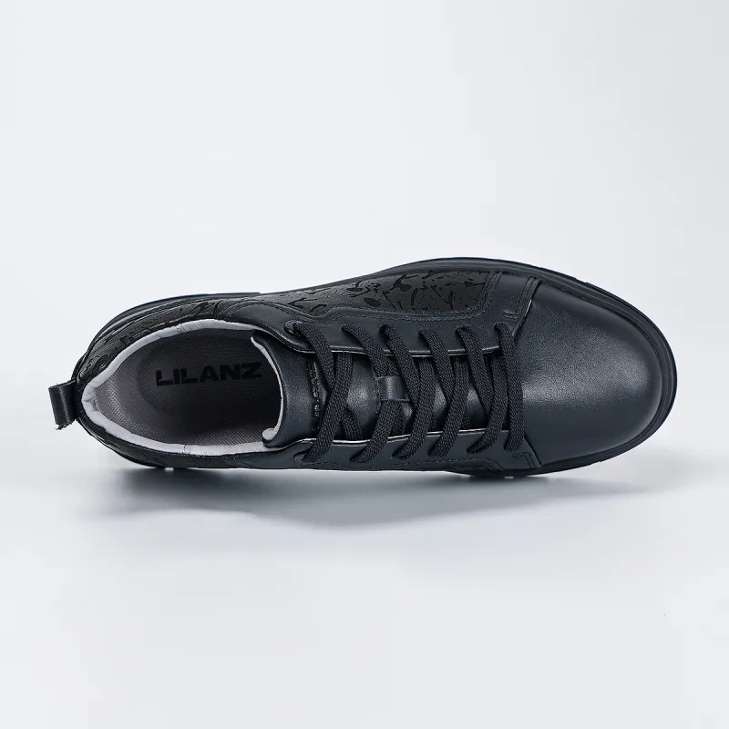 LESS IS MORE Low Top Skateboard Shoes Men's Black-4