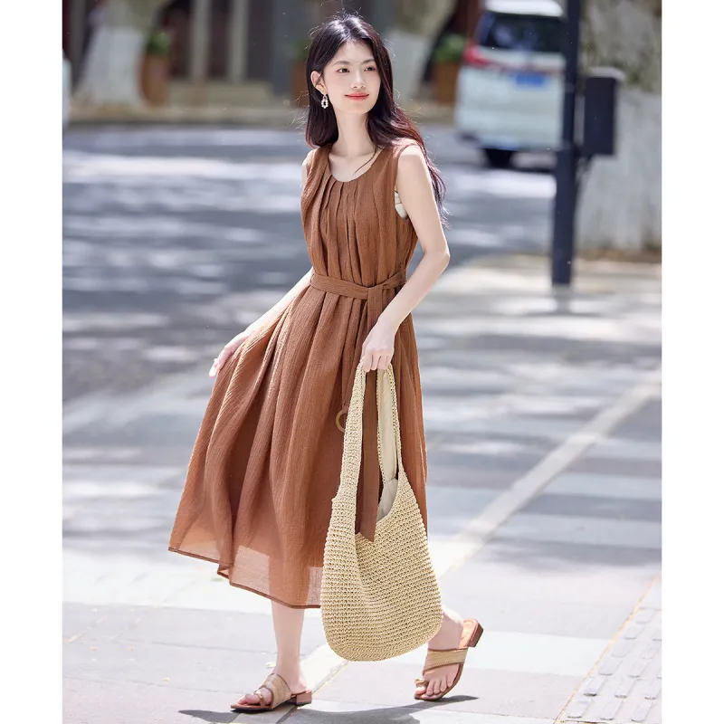 Still Quiet Summer Sleeveless Dress Women's-4