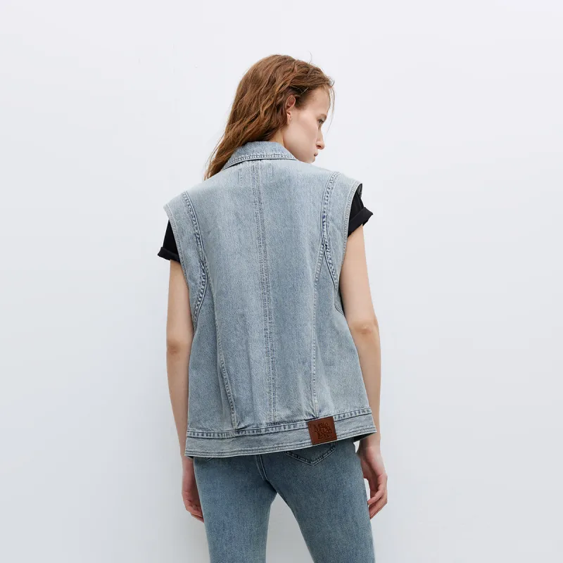 ONLY Vest Women's Washed Denim Blue-3