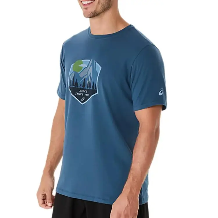 Asics MOUNTAIN INSIGNIA T-Shirt Unisex Vintage Indigo-2
