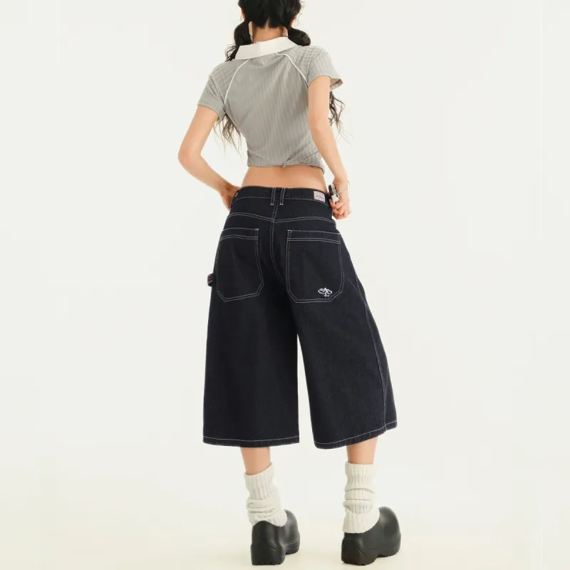 ZNZX Cargo Pants Women's Blue[Ankle Length]-6