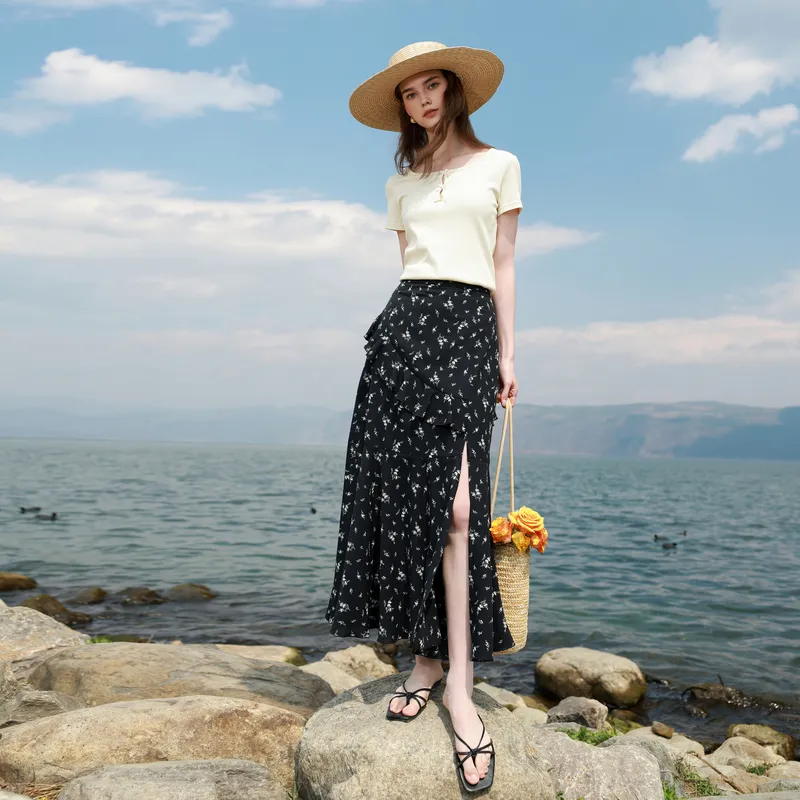 3COLOUR Casual Long Skirt Women's-6