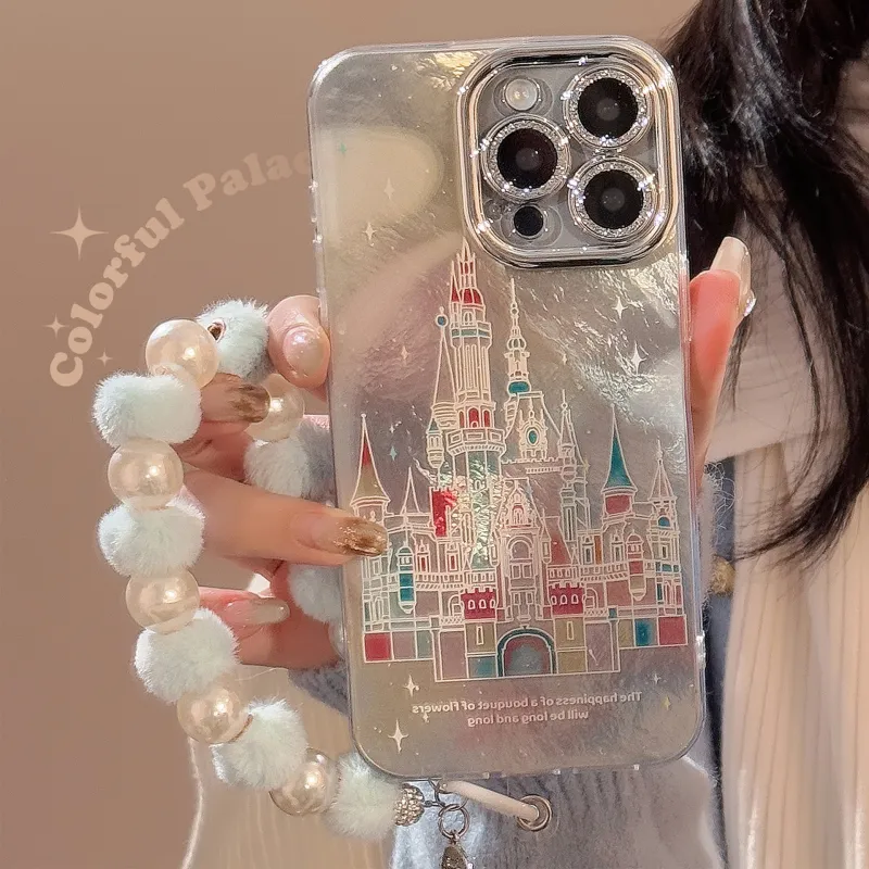 QIZHENG TPU Material Dreamy Ins Multicolor Castle Niche Phone Case Compatible With Apple 16 Pro Max/15/14/13/12/11-3