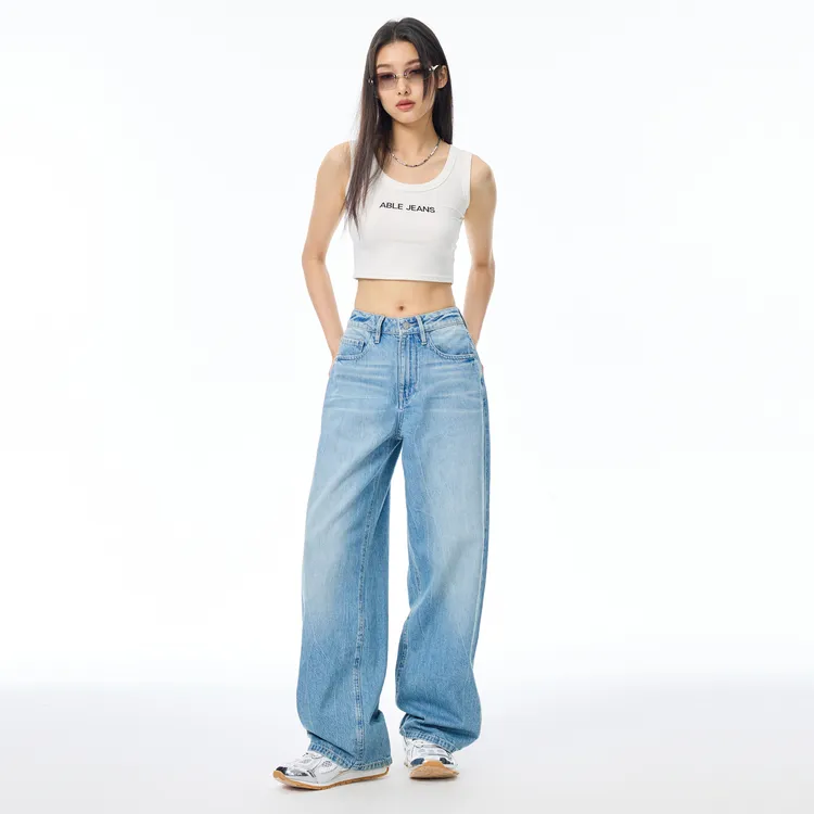 ABLE JEANS Women's Light Yellow Mud Blue-5