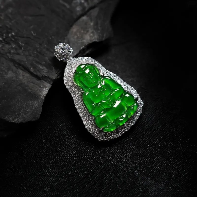 KALAIYIN Ice Glutinous Jadeite Necklaces Men's-3