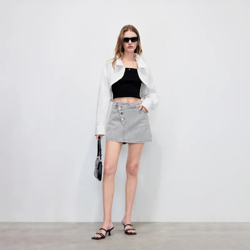 ONLY Denim Shorts Women's J08 Light Denim Gray-3