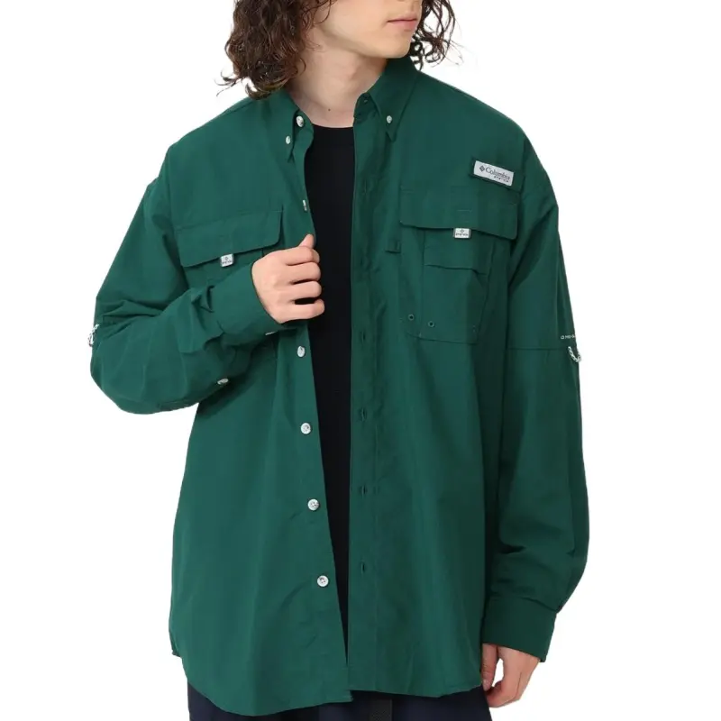 Columbia PFG Bahama 2 Shirt Men's Midnight Blue Green-2