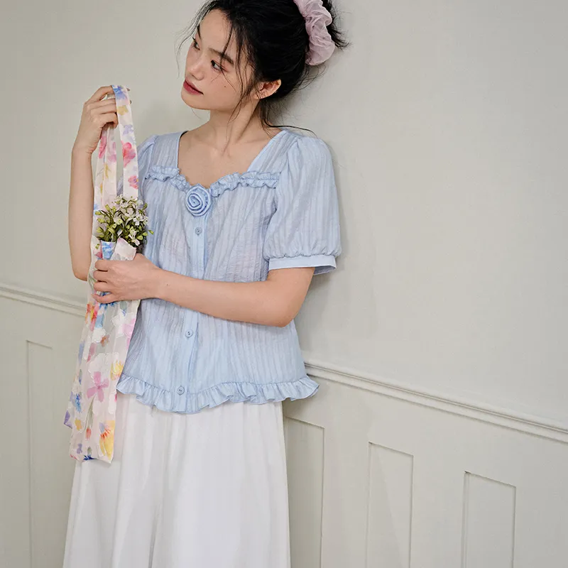 KUOSE Casual Suits Women's Light Blue-5