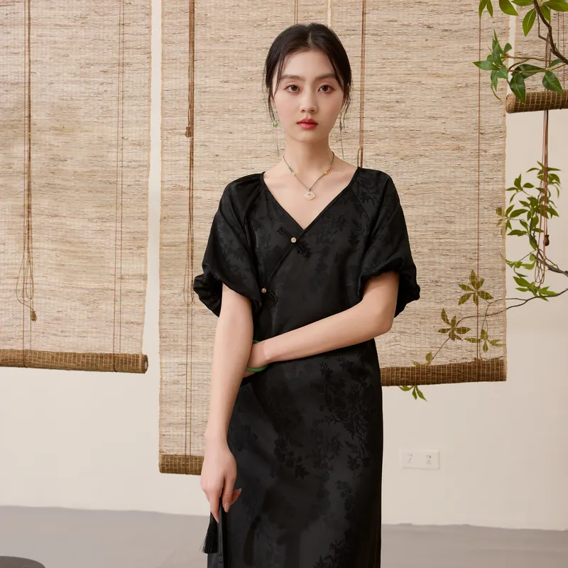 3COLOUR Short Sleeved Dress Women's Classic Black-4
