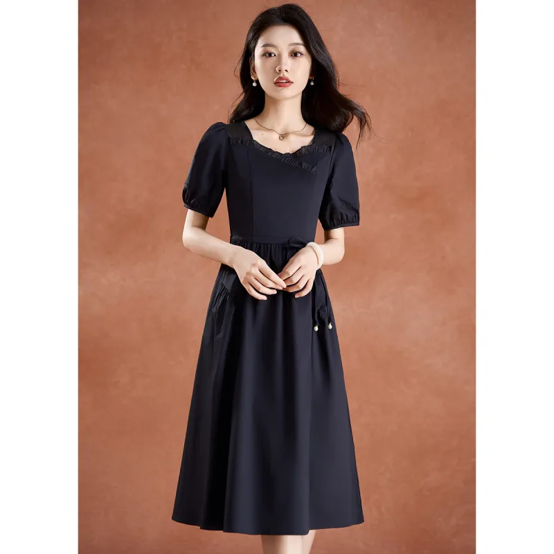 Mylan Summer Short Sleeved Dress Cinched Waist Women's-2