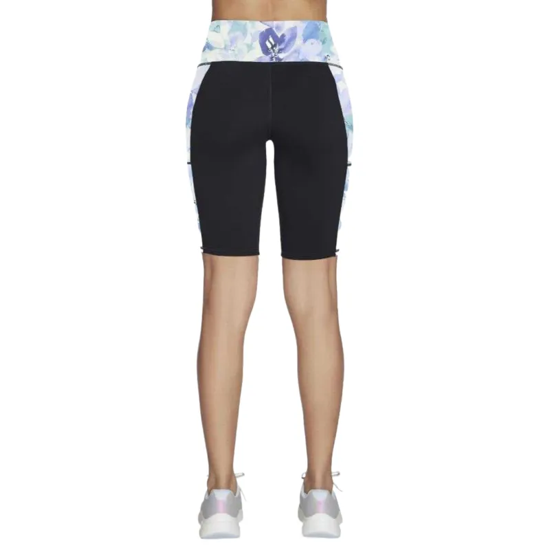 Skechers GOWALKGo Fle Seascape Floral Cycling Pants Women's Black-1