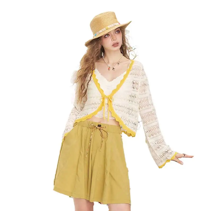 ELF SACK Knitwear Women's Cut Out Ecru-1