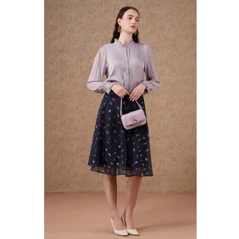 QIAOWANNI Casual Long Skirt Women's Ocean Paradise Pattern-5