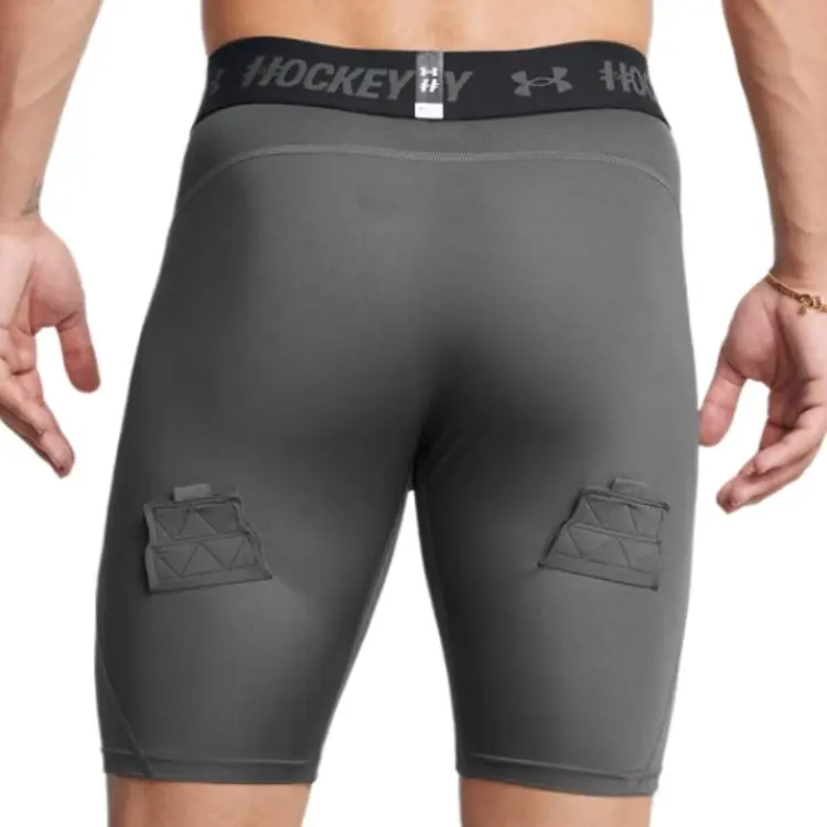 Under Armour HockeyHeatGear Compression Sports Shorts Men's Gray-3