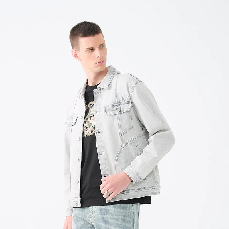 DAVID NAMAN Jackets Men Light Gray-5