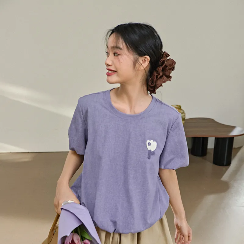 KUOSE T Shirts Women's Purple-5