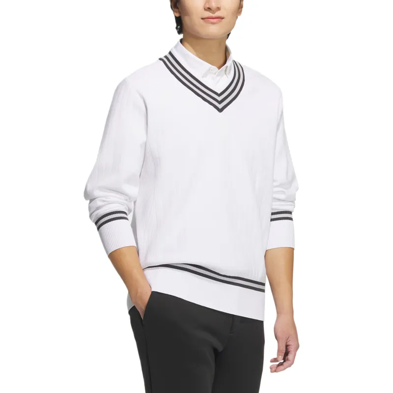 Adidas V NECKPULLOVERSWEATSHIRT Sweatshirt Men's White-3