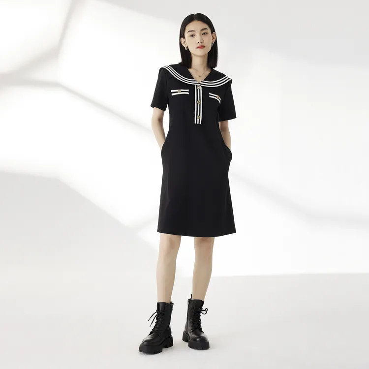 SHUIYUNJIAN Short Sleeved Dress Women's-4