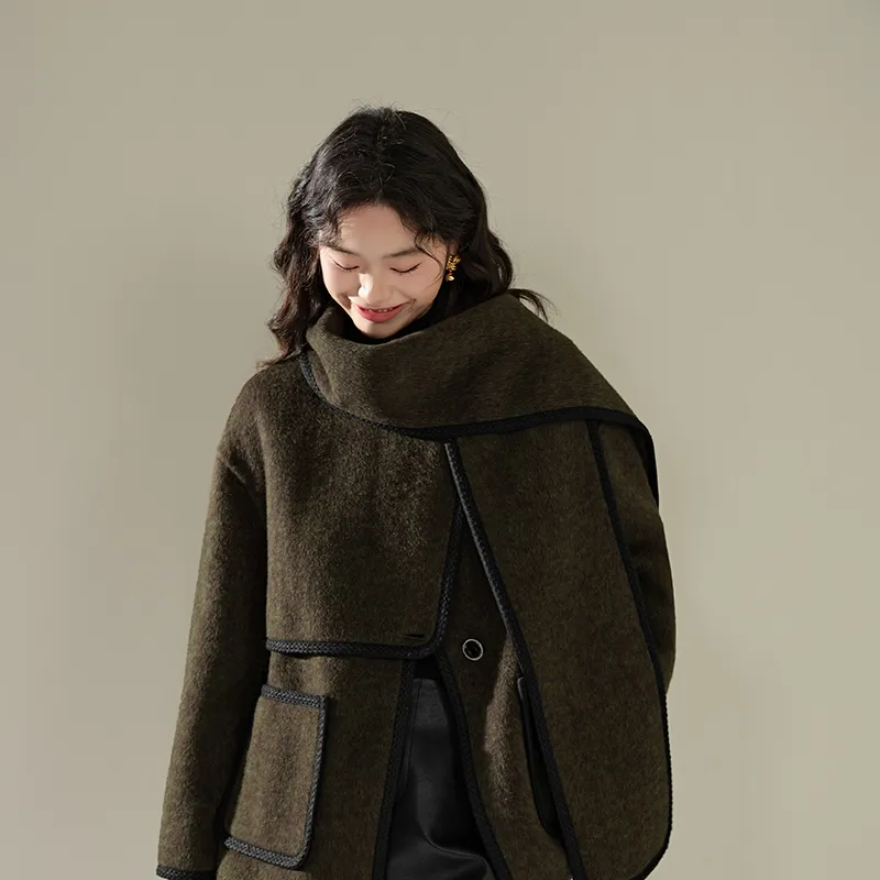 KUOSE Coats Women's Gray Green-2