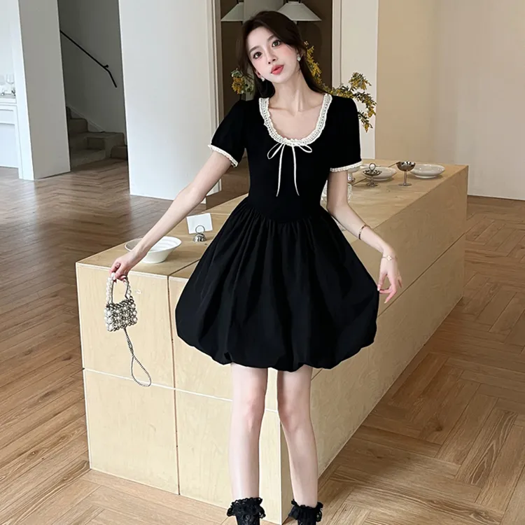 BEAUTIFUL CONFESSION Short Sleeved Dress Women's Black-5