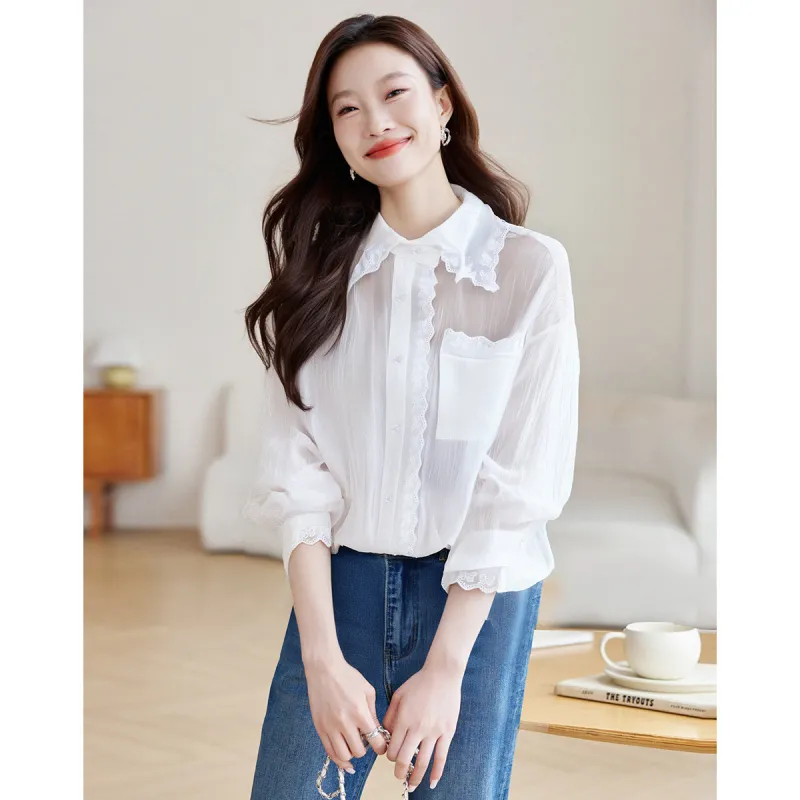 Love Elaine Shirt Women's White-3