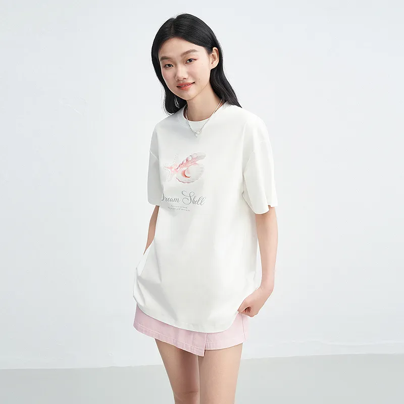 LEDIN T Shirt Women's Mist White-5