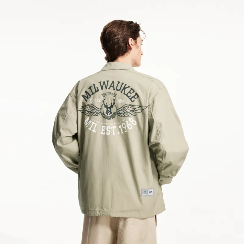 JACK JONES· x NBA JACK & JONES NBA Co brand Jackets & Coats Men's E11 Khaki-4