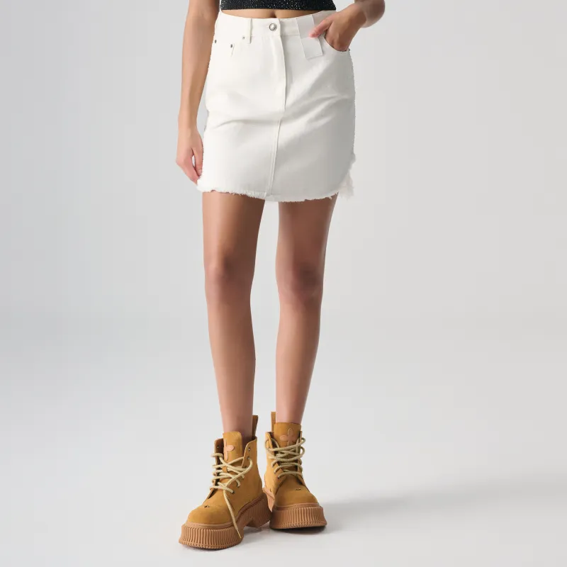 TCH Casual Short Skirts Women's White-6