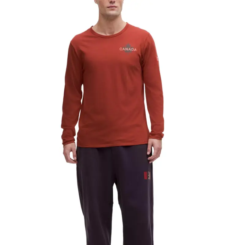 Lululemon Team Canada Collection Long Sleeve Cotton Jersey Graphic Shirt CPC Shirt Men's-2