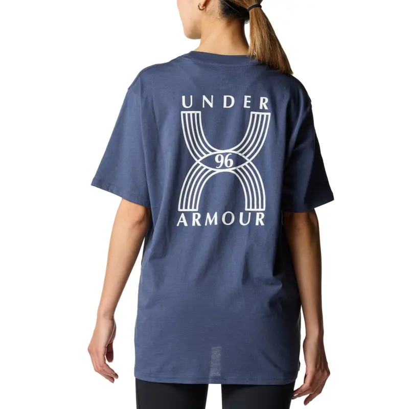 Under Armour Drop Shoulder Sleeve T Shirt Women's Pouring Ash-1