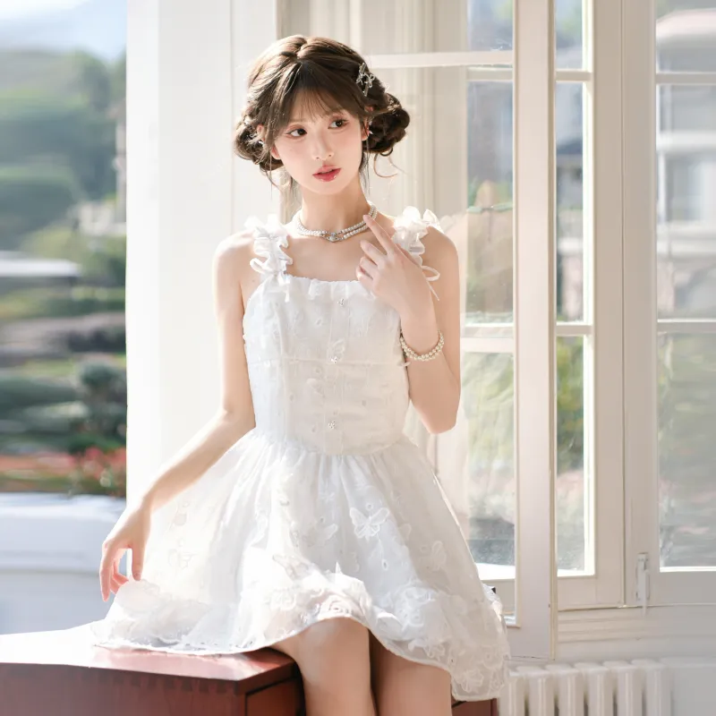 SNBL Slip Dresses Women's White-2