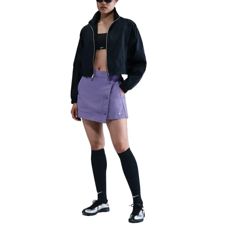 Nike Sportswear Essentials Collection Swoosh Casual Shorts Women's Purple-3