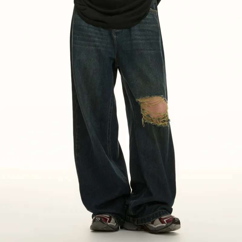 TGNS Jeans Unisex Washed Dark Blue-3