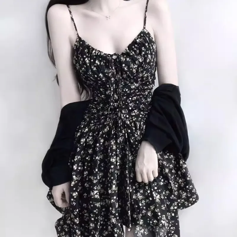 XIANSINIAO Slip Dresses Women's Black Cardigan Not Included-2