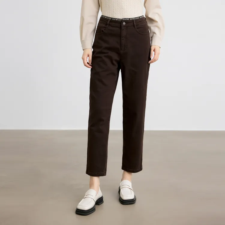SHUIYUNJIAN Jeans Women's Dark Coffee-2
