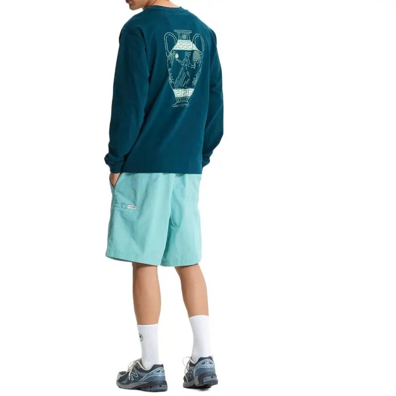 New Balance UNI HERITAGE Casual Shorts Men's Mint Blue-3