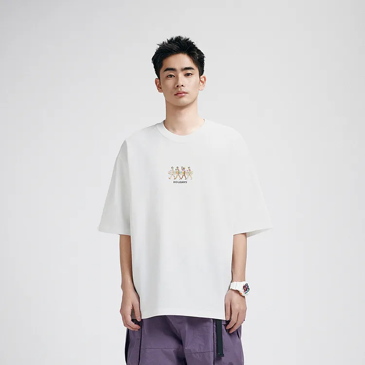 Zola X PEACEBIRD MEN T Shirts Men White Batch 1 Loose Fit-2
