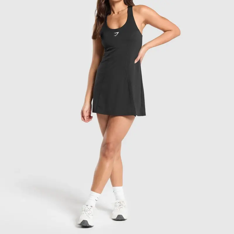 GYMSHARK Slip Dresses Women's Black-3