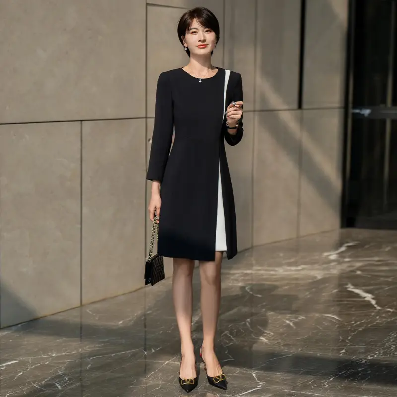 ONE SHALLOW Long Sleeved Dresses Women's Black-2