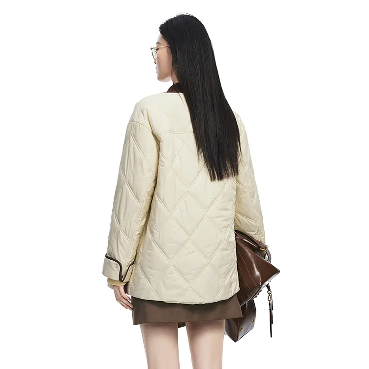PEACEBIRD Puffer Jacket Women's Cannoli Cream-4
