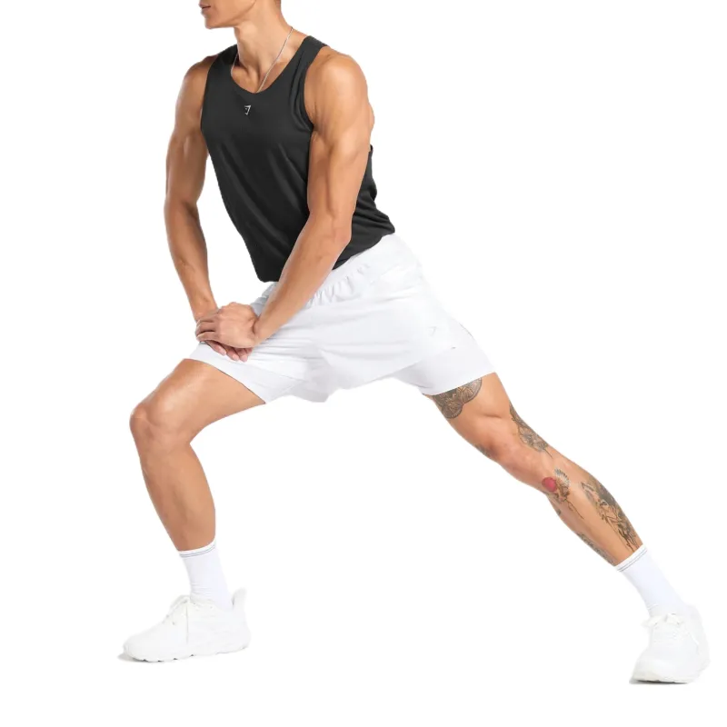 GYMSHARK Sports Shorts Men's White-1