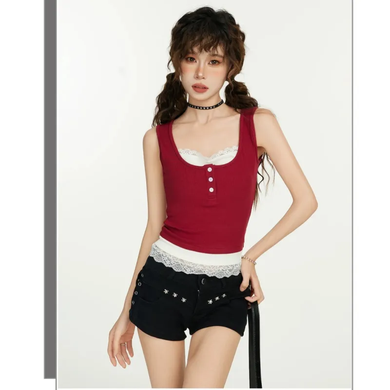 BEAUTIFUL CONFESSION Tank Top Women's Red-2