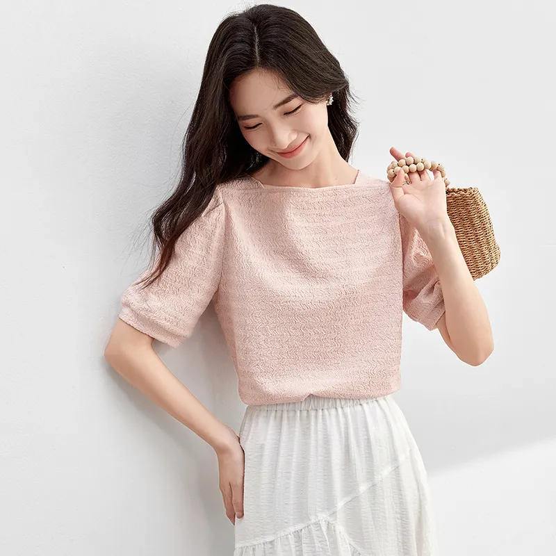SENTUBILA Puff Sleeve T Shirt Women's-2
