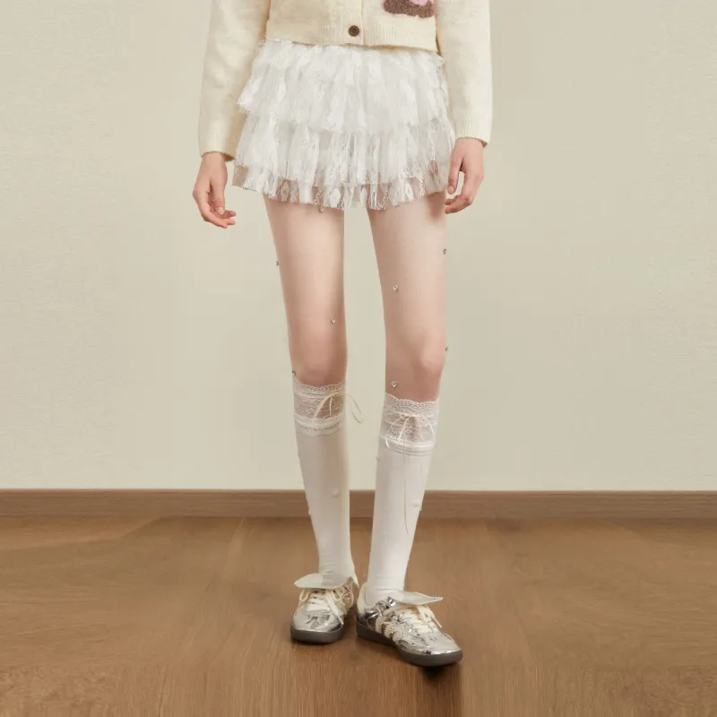 AYF Casual Short Skirts Women's White-6