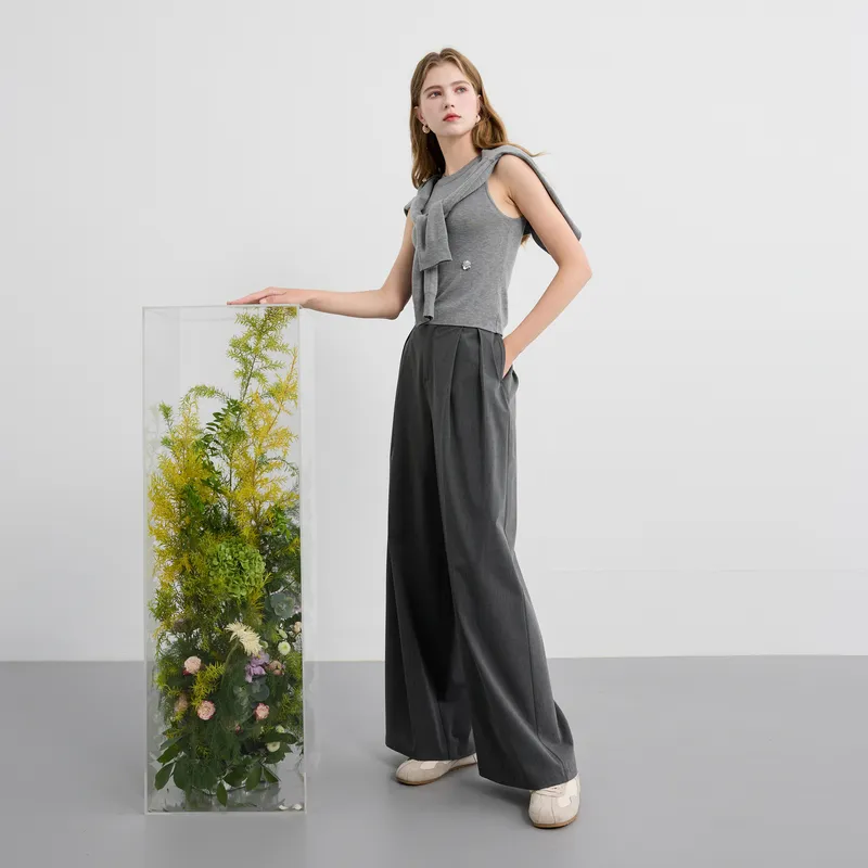 3COLOUR Casual Pants Women's Ore Gray-4