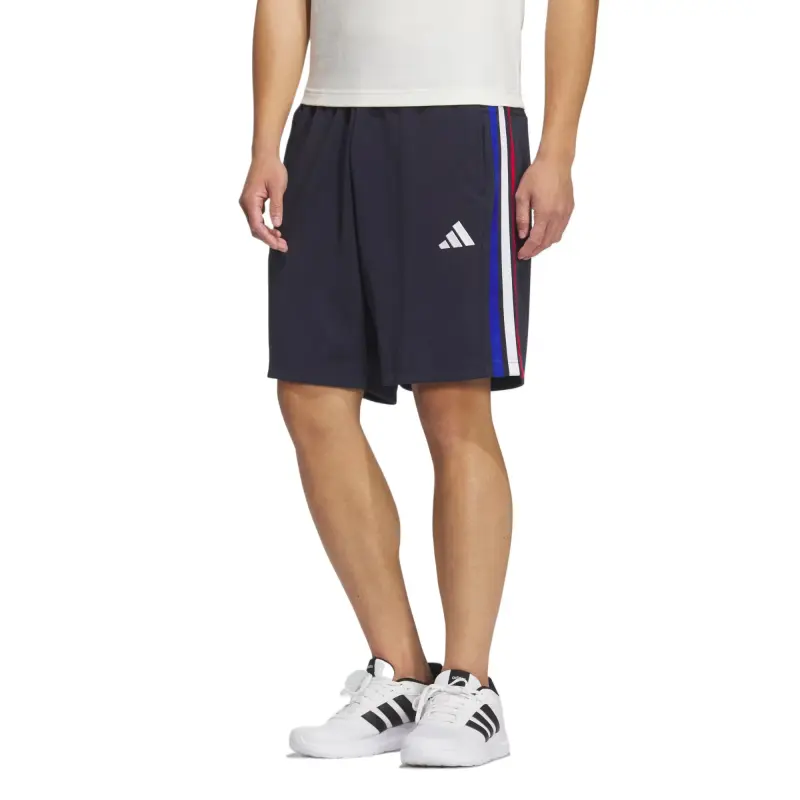 Adidas 3 StripesAEROREADY Casual Shorts Men's Ink/Royal Blue/White/Scarlet-1