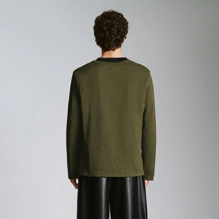 URBAN REVIVO T Shirts Men Dark Brown Green-2